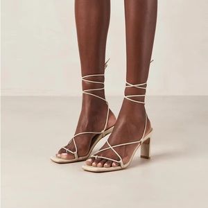 ALOHAS Bellini Cream Leather Heeled Sandals